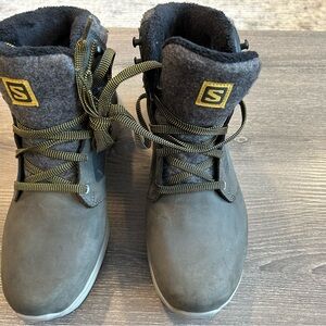 Salomon Men’s Gray and Yellow Winter Boots - Like New